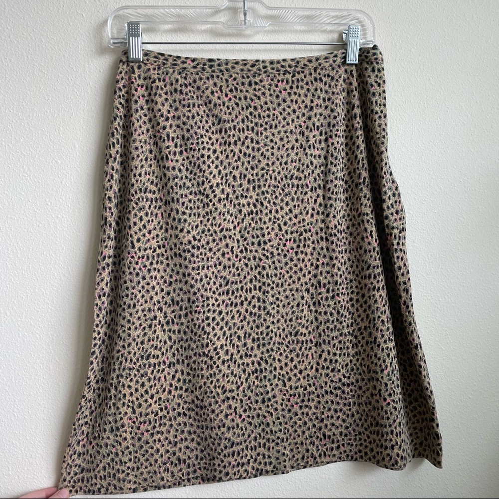 Diane Von Furstenberg Silk Funky Animal Print Skirt 10